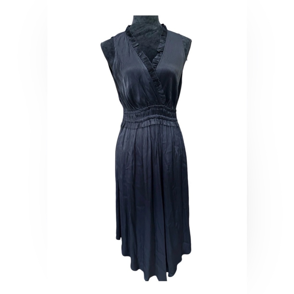 Anthropologie Maeve "La Habana" Black Ruffled V-Neck Dress Size Small​ - Picture 2 of 10